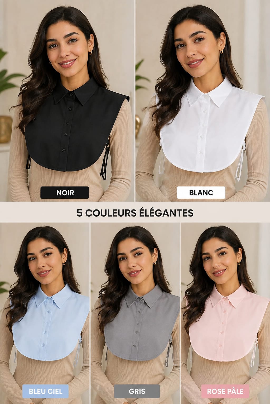 Pack de 5 Faux Cols Élégants