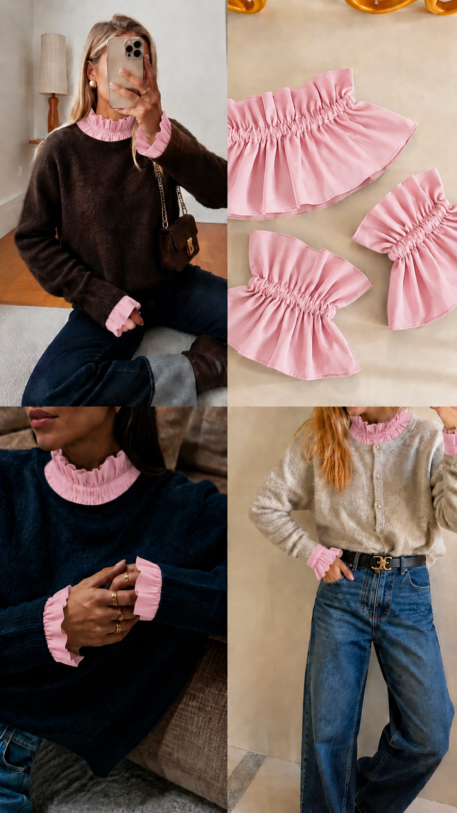 Col & Poignets à Volants – Pack 5 Couleurs

🖤 Noir | 🤍 Blanc | 💗 Rose | 💚 Vert  | 🤎 Marron