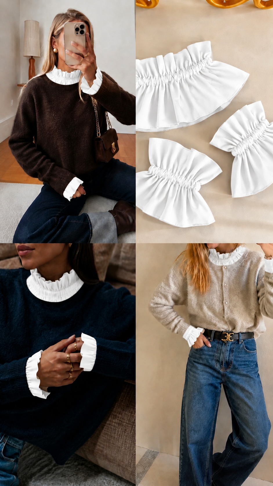 Col & Poignets à Volants – Pack 5 Couleurs

🖤 Noir | 🤍 Blanc | 💗 Rose | 💚 Vert  | 🤎 Marron